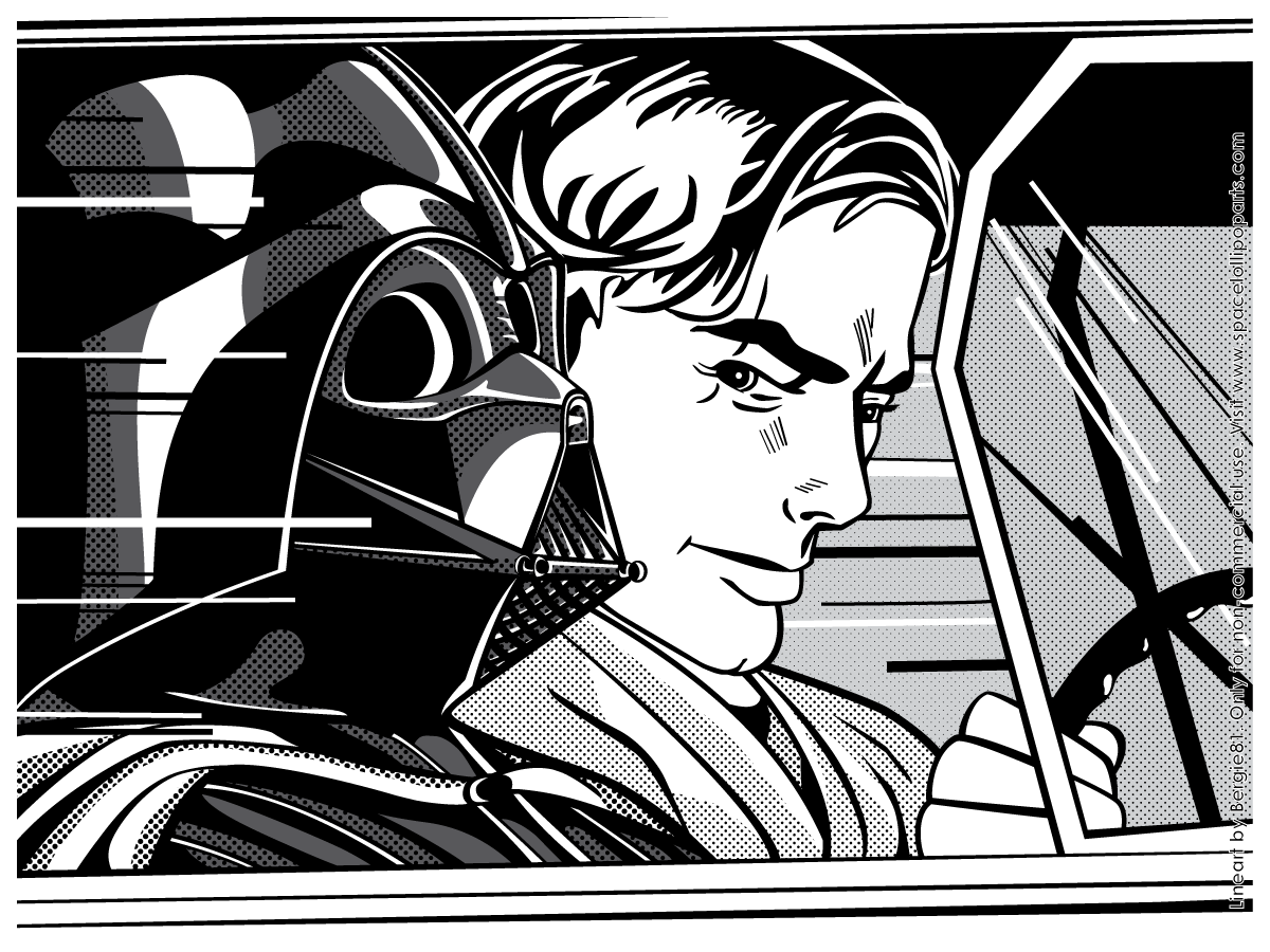 Lineart for Coloring Anakin and Vader