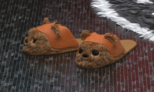 Slippers made of Ewoks