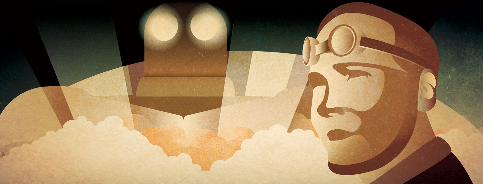 Vintage human and robot head