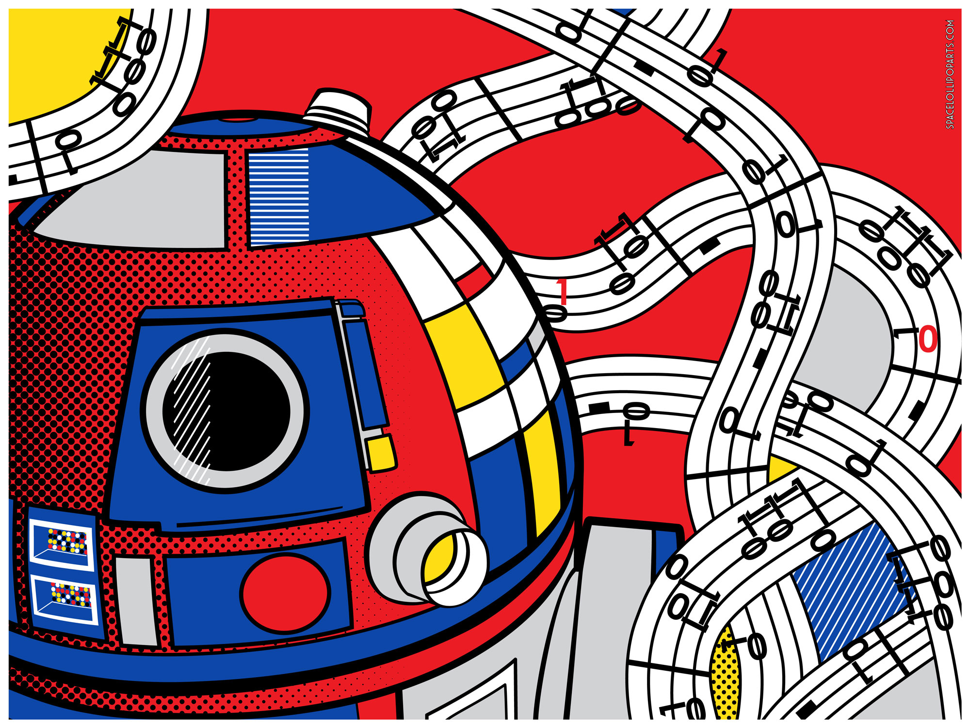 Abstract R2D2 in Mondrian style